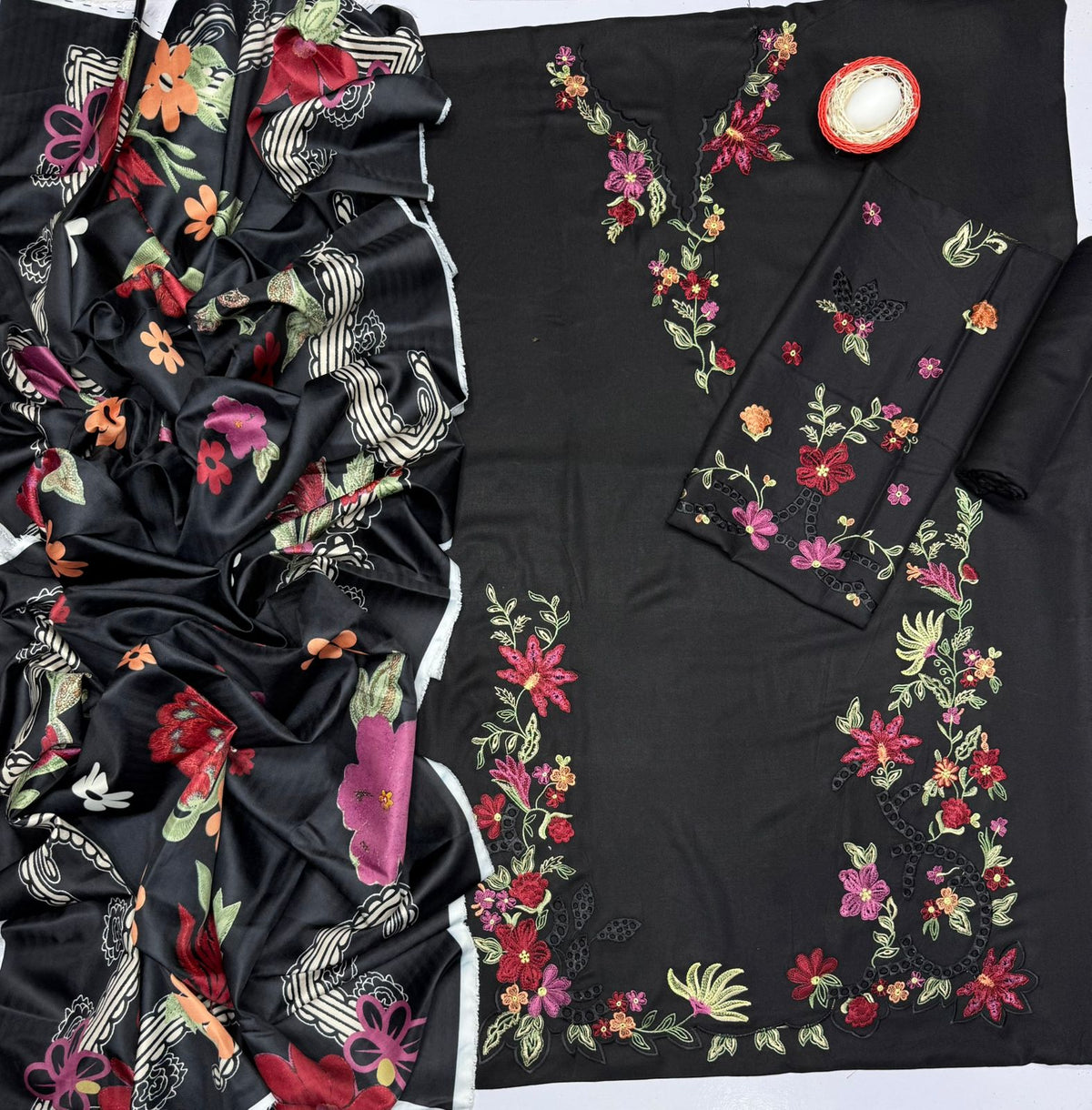 INK - 3PC DHANAK EMBROIDERED UNSTITCHED