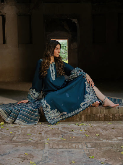 MHP - 3PC DHANAK EMBROIDERED UNSTITCHED (ZINc)