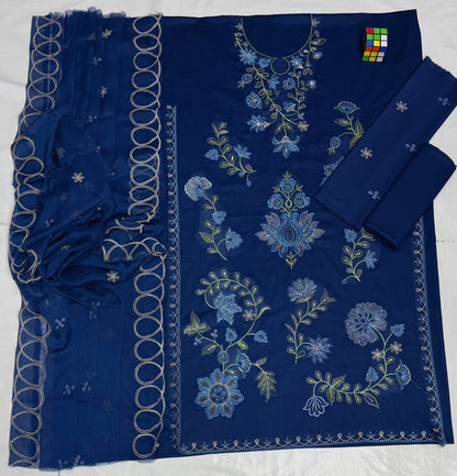 ZAB - 3PC Lawn Embroidered Unstitched