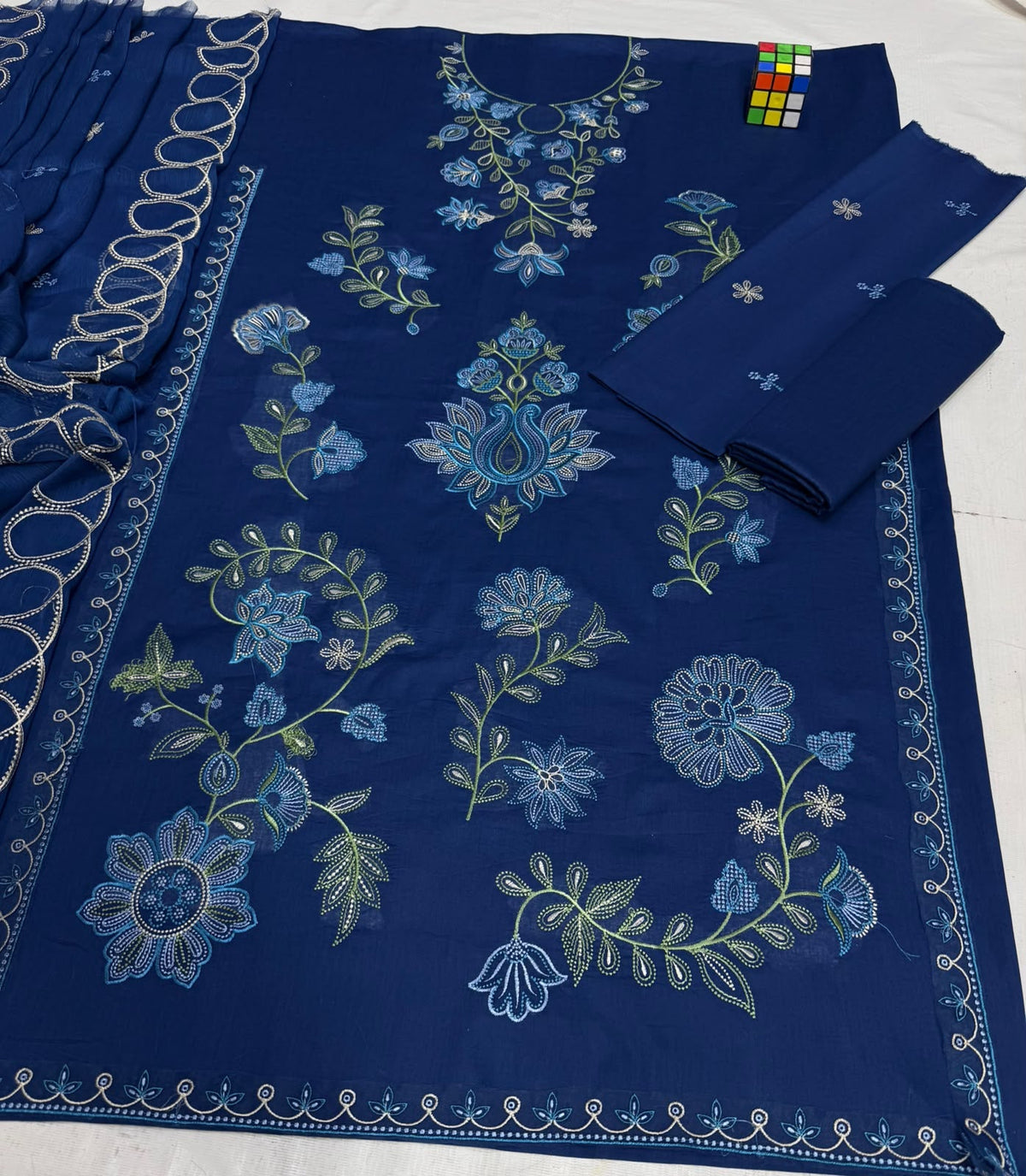 ZAB - 3PC Lawn Embroidered Unstitched