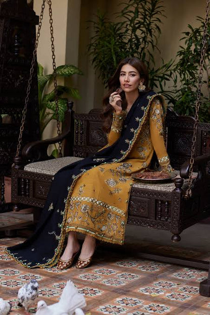 ZHA - 3PC DHANAK EMBROIDERED UNSTITCHED