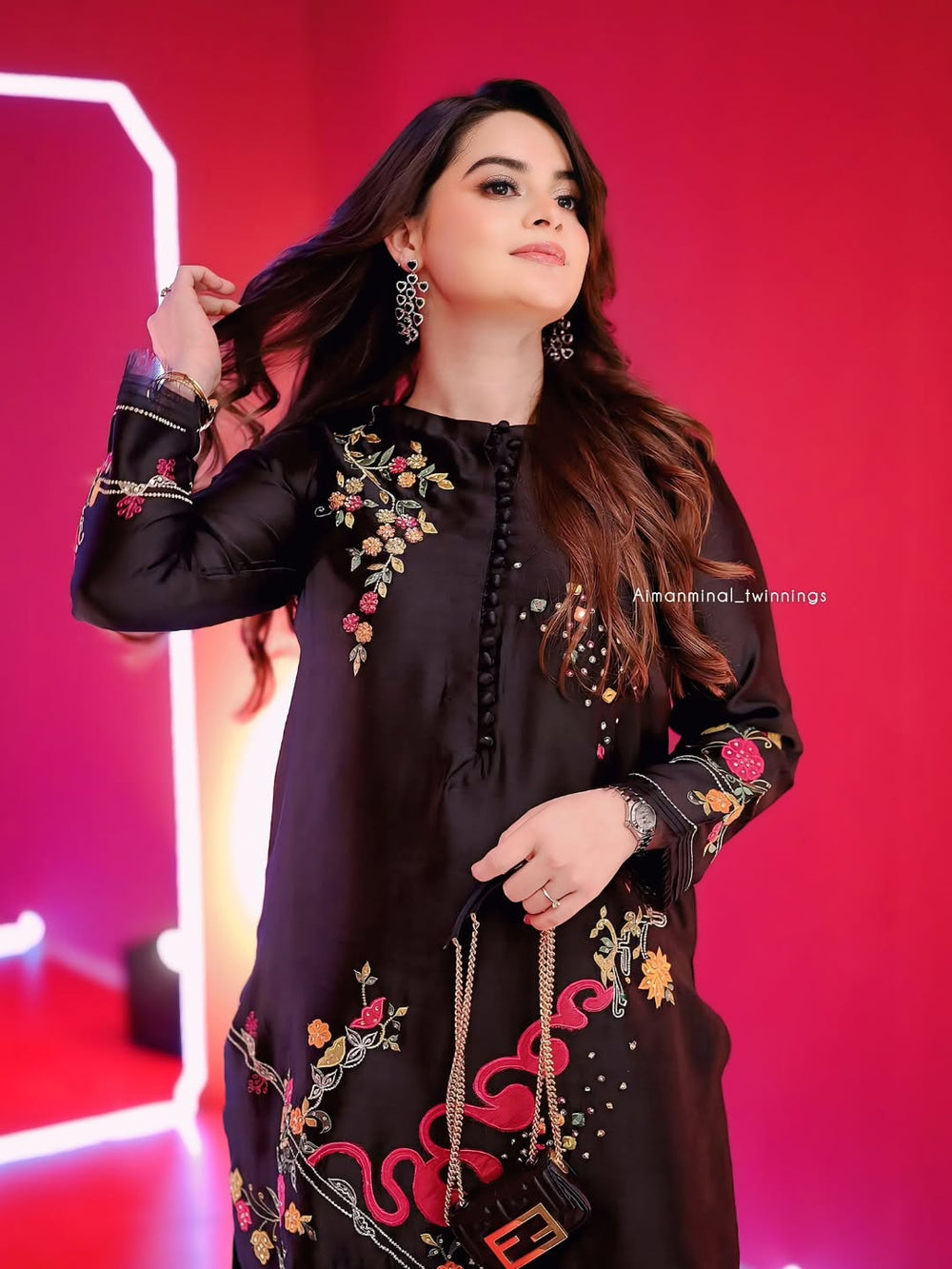 BTK - 2 PC DHANAK EMBROIDERED UNSTITCHED (Black)
