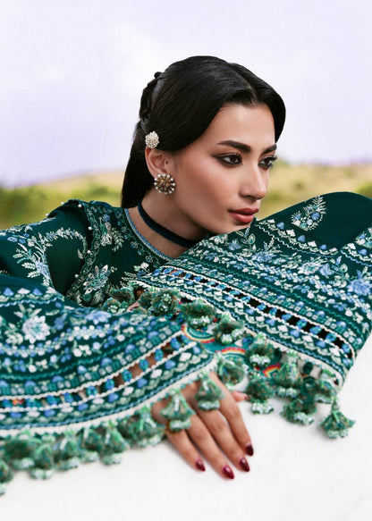 HNR - 3PC DHANAK EMBROIDERED UNSTITCHED(Teal Green)