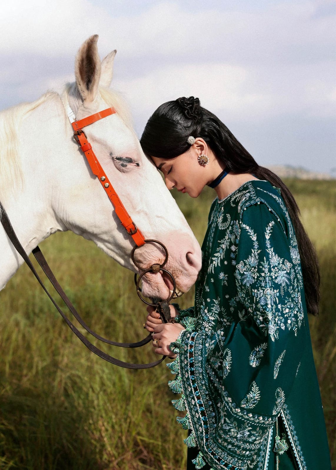 HNR - 3PC DHANAK EMBROIDERED UNSTITCHED(Teal Green)
