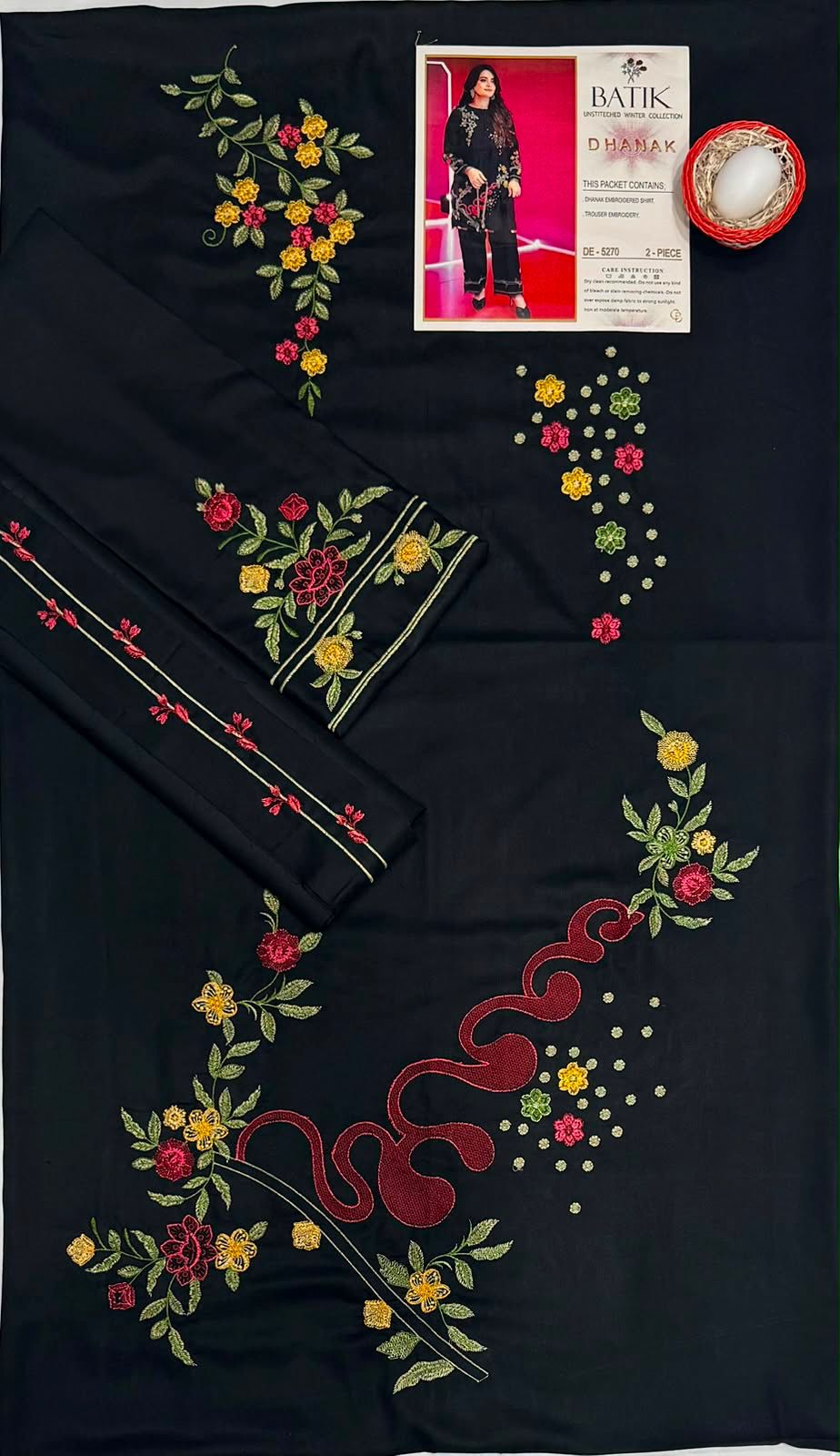 BTK - 2PC DHANAK EMBROIDERED UNSTITCHED