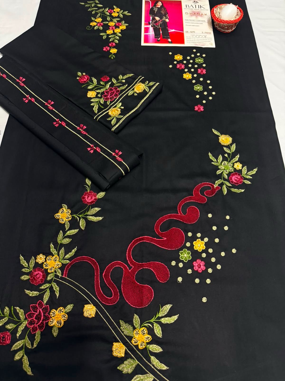 BTK - 2PC DHANAK EMBROIDERED UNSTITCHED