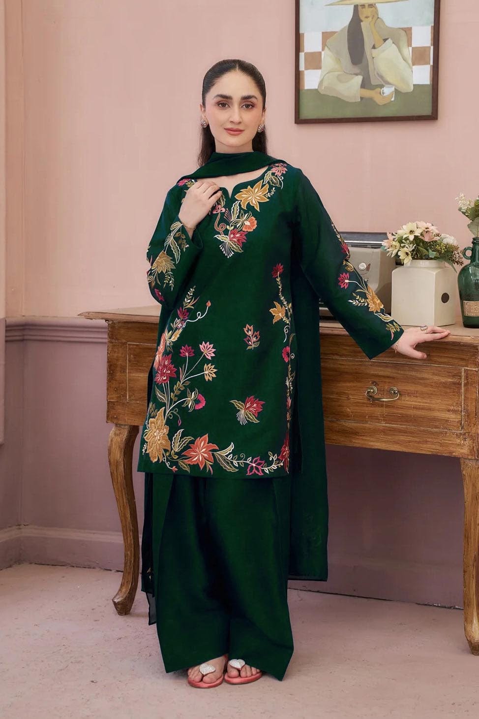 ASG - 2PC DHANAK EMBROIDERED UNSTITCHED