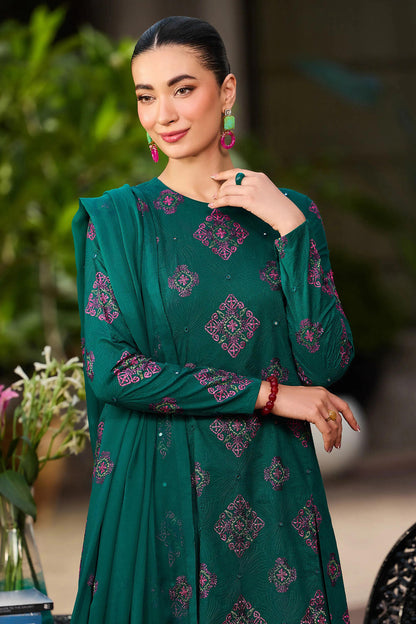 BRZ - 3PC DHANAK EMBROIDERED UNSTITCHED