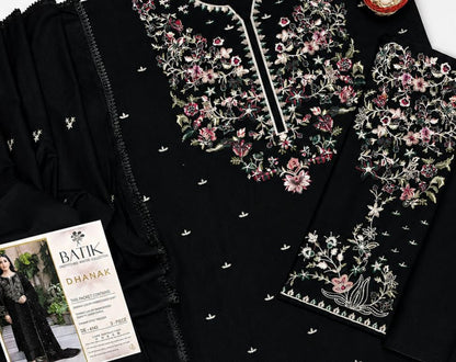 BTK - 3PC Dhanak Embroidered Unstitched