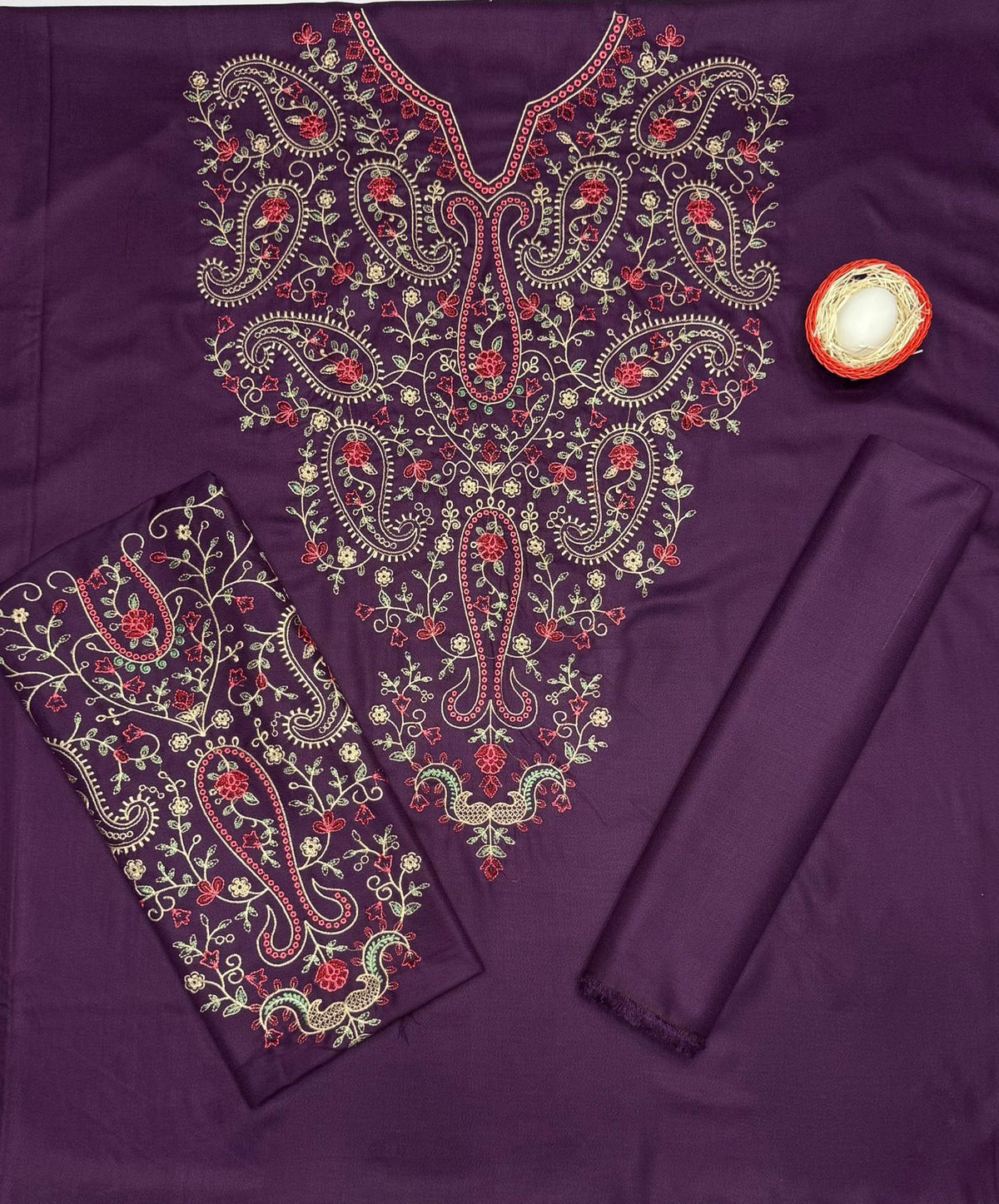 BTK - 2PC DHANAK EMBROIDERED UNSTITCHED(Purple)